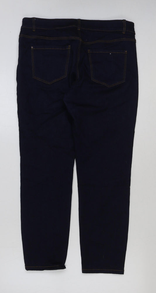 Christian Berg Womens Blue Cotton Skinny Jeans Size 14 L27 in Regular Button