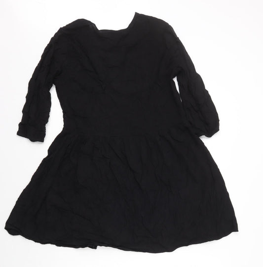 Oakridge Womens Black Viscose A-Line Size 10 V-Neck Pullover