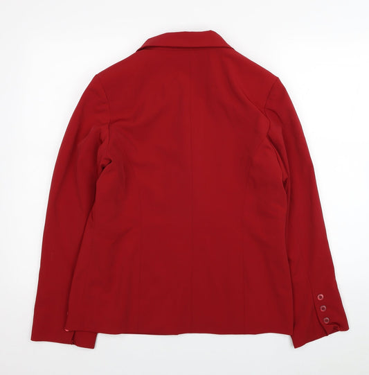 Try Me Womens Red Polyester Jacket Suit Jacket Size M - Shoulder Pads