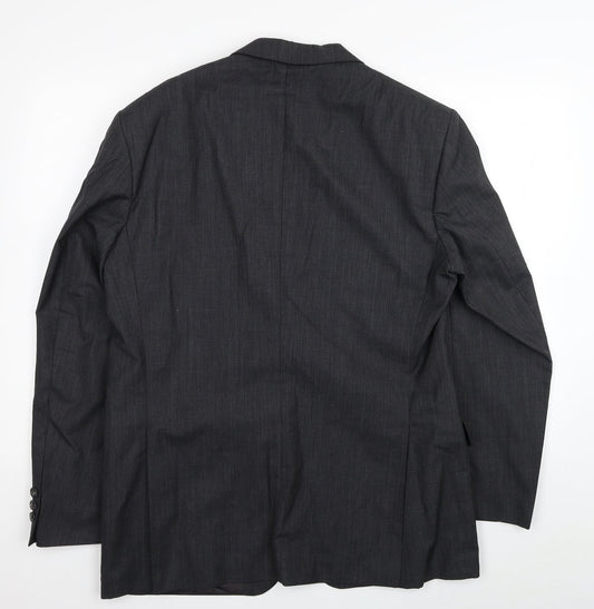 Cacharel Mens Grey Wool Jacket Suit Jacket Size 42 - Shoulder Pads