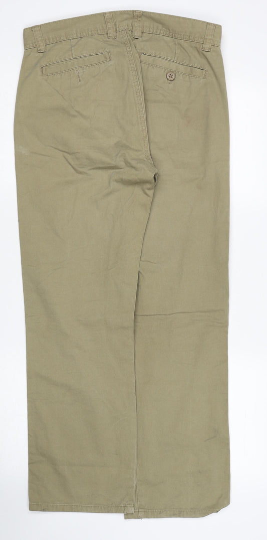Preworn Mens Beige Cotton Straight Jeans Size 30 in L30 in Regular Zip