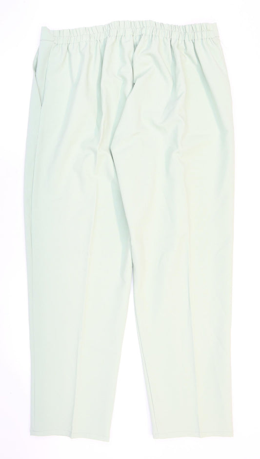 Preworn Womens Green Polyester Carrot Trousers Size 24 L29 in Regular