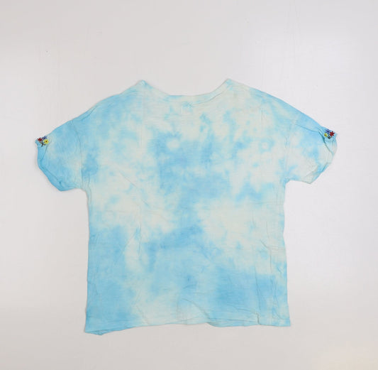 Gap Girls Blue Cotton Basic T-Shirt Size XL Round Neck Pullover