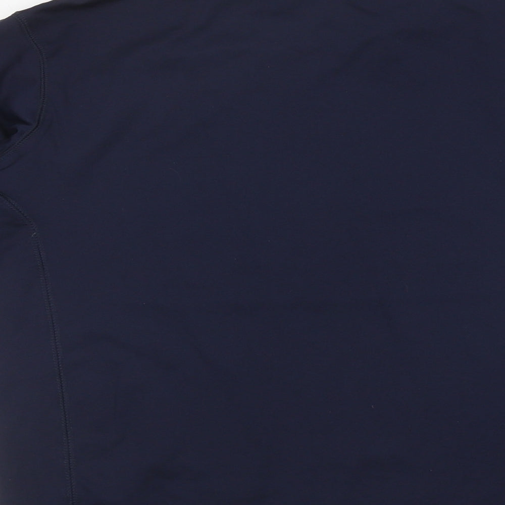 David Luke Mens Blue Polyester Basic T-Shirt Size 34 High Neck Pullover