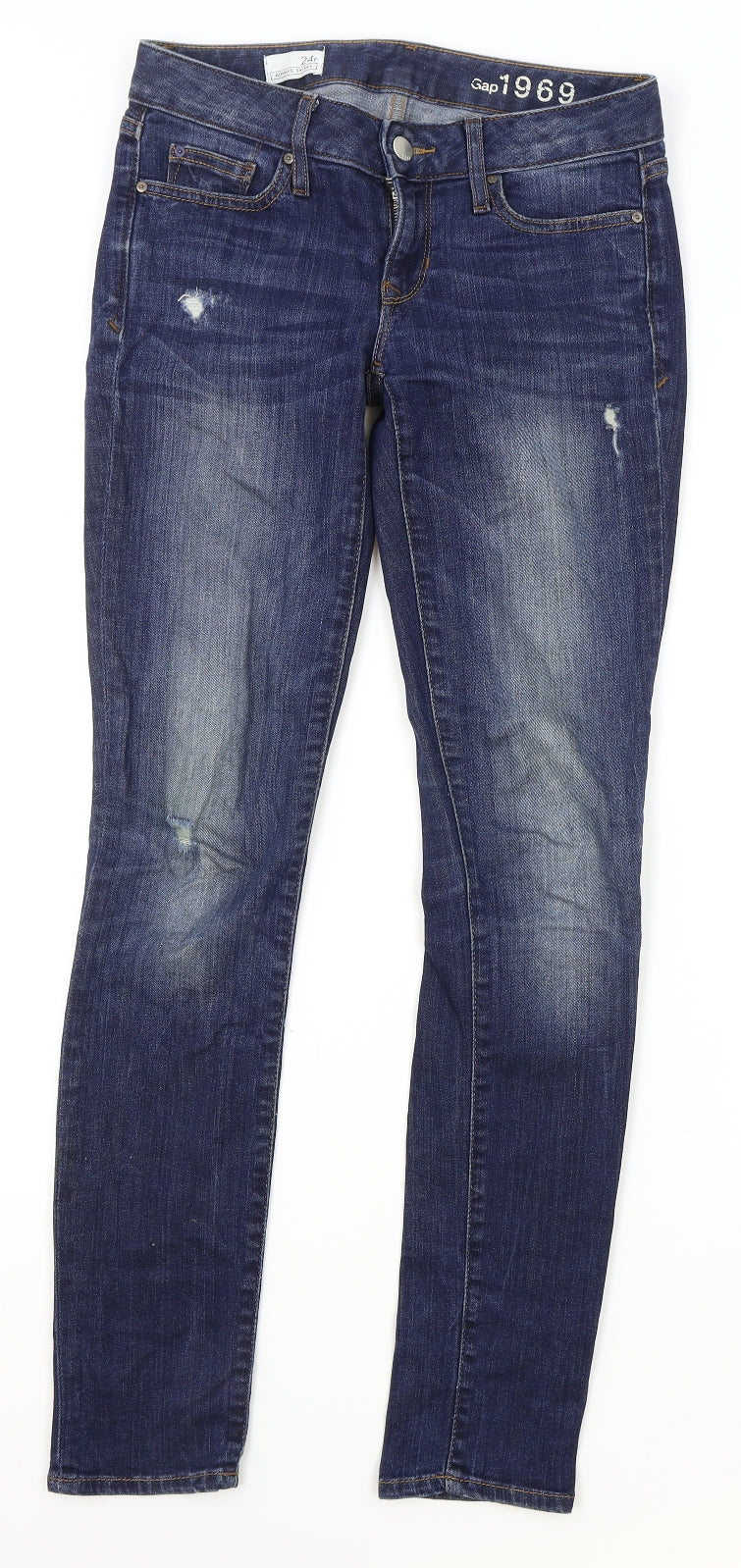 Gap Mens Blue Cotton Skinny Jeans Size 24 in L29 in Regular Zip