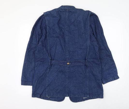 prew Womens Blue Jacket Blazer Size 10 Button