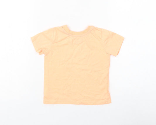 Primark Boys Orange Polyester Basic T-Shirt Size 12-18 Months Round Neck Pullover - Totally Epic