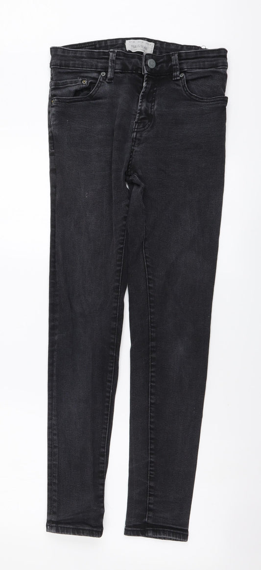 Pull&Bear Womens Grey Cotton Skinny Jeans Size M L29 in Regular Button
