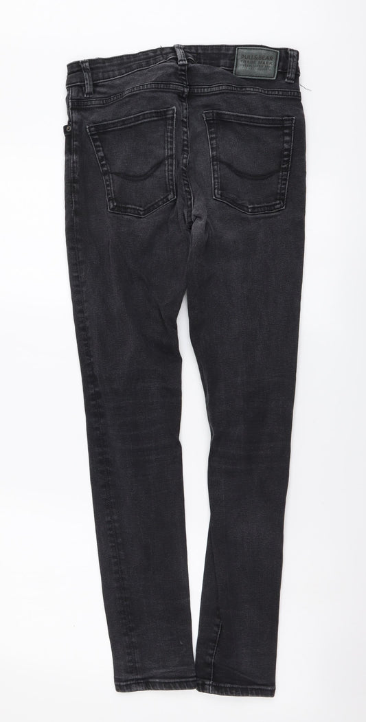 Pull&Bear Womens Grey Cotton Skinny Jeans Size M L29 in Regular Button