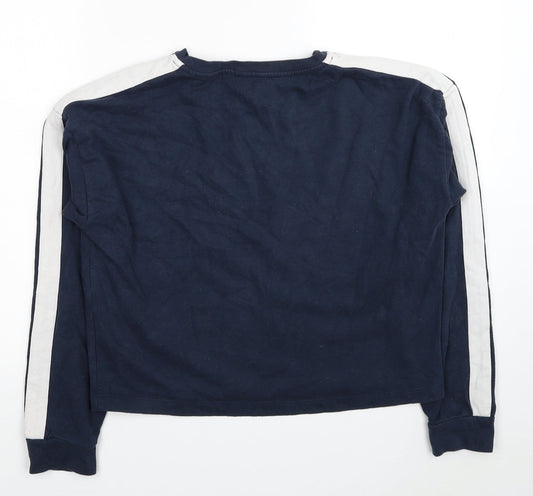 Jack Wills Womens Blue Cotton Pullover Sweatshirt Size 12 Pullover - Cropped
