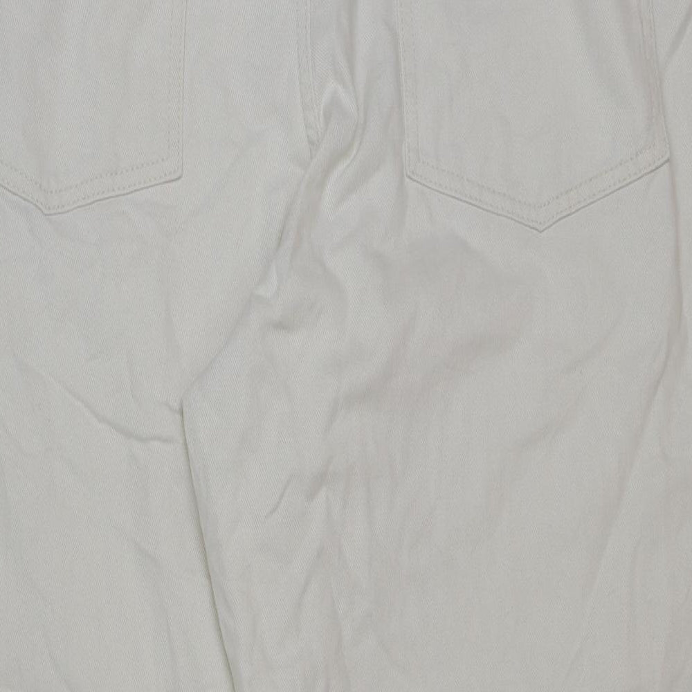 F&F Womens Ivory Cotton Straight Jeans Size 18 L38 in Regular Button
