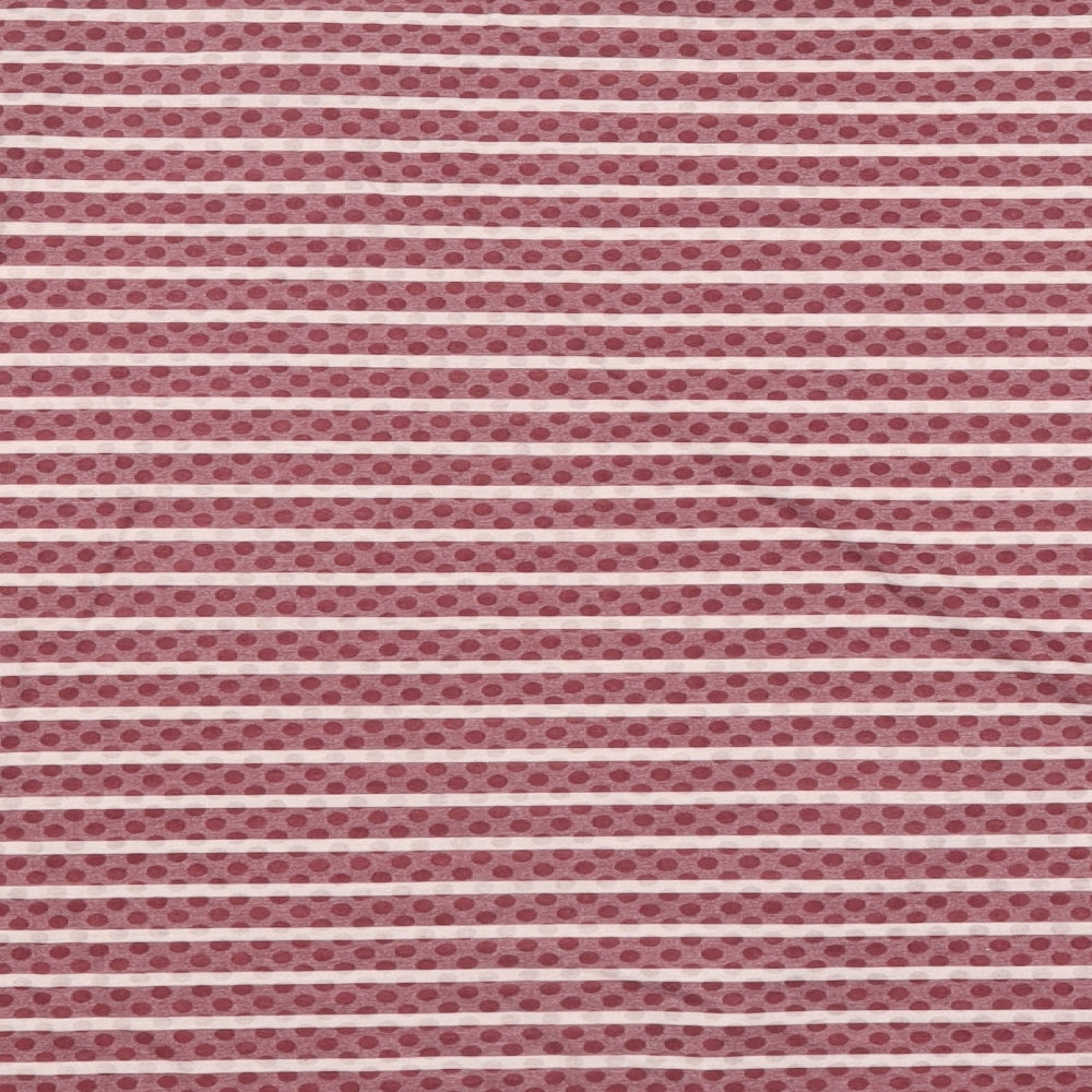 Gerry Weber Womens Red Striped Polyester Basic T-Shirt Size M Round Neck