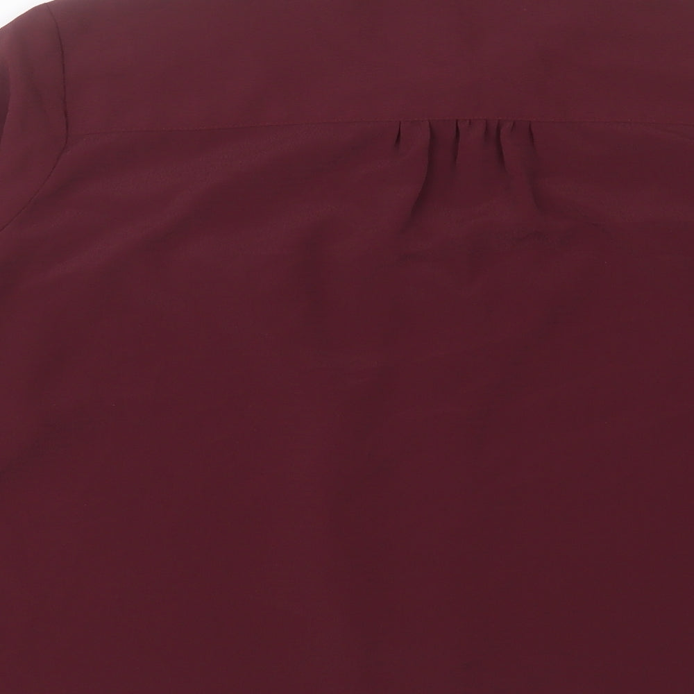 Marks and Spencer Womens Purple Polyester Basic Button-Up Size 18 Collared - Lace Detail