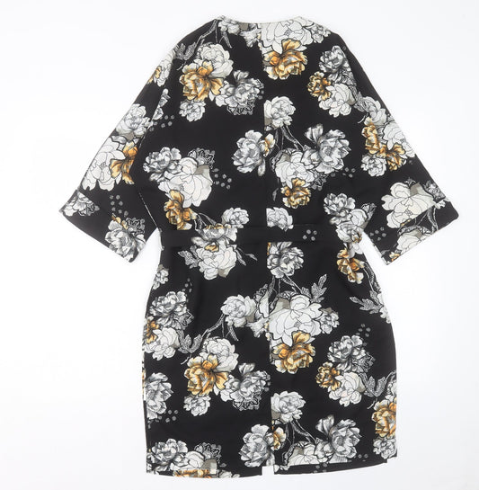 River Island Womens Black Floral Jacket Size 8