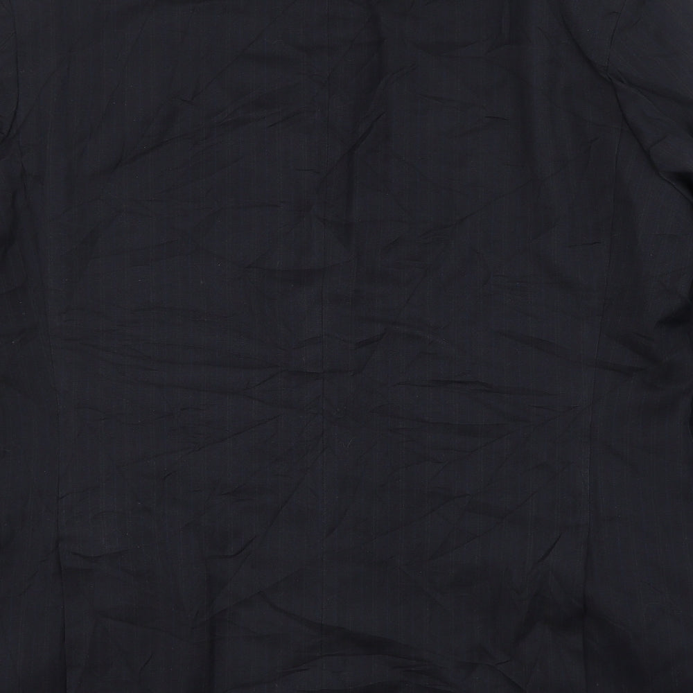 Marks and Spencer Mens Blue Striped Polyester Jacket Suit Jacket Size 42