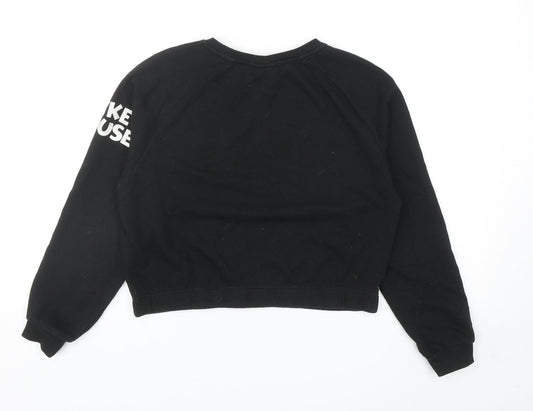Primark Girls Black Cotton Pullover Sweatshirt Size 11-12 Years Pullover - Mickey Mouse