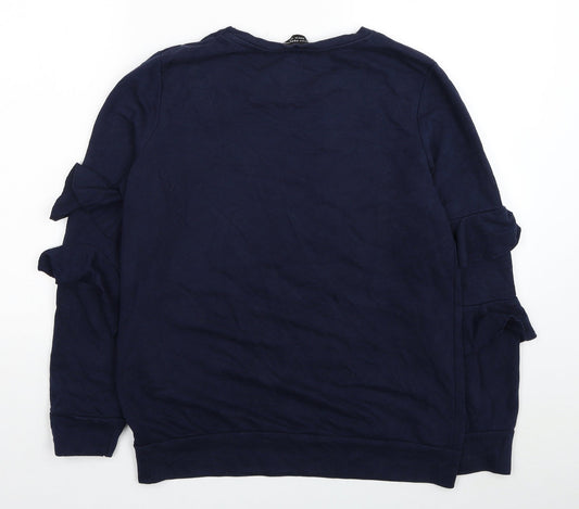 Dorothy Perkins Womens Blue Cotton Pullover Sweatshirt Size 10 Pullover
