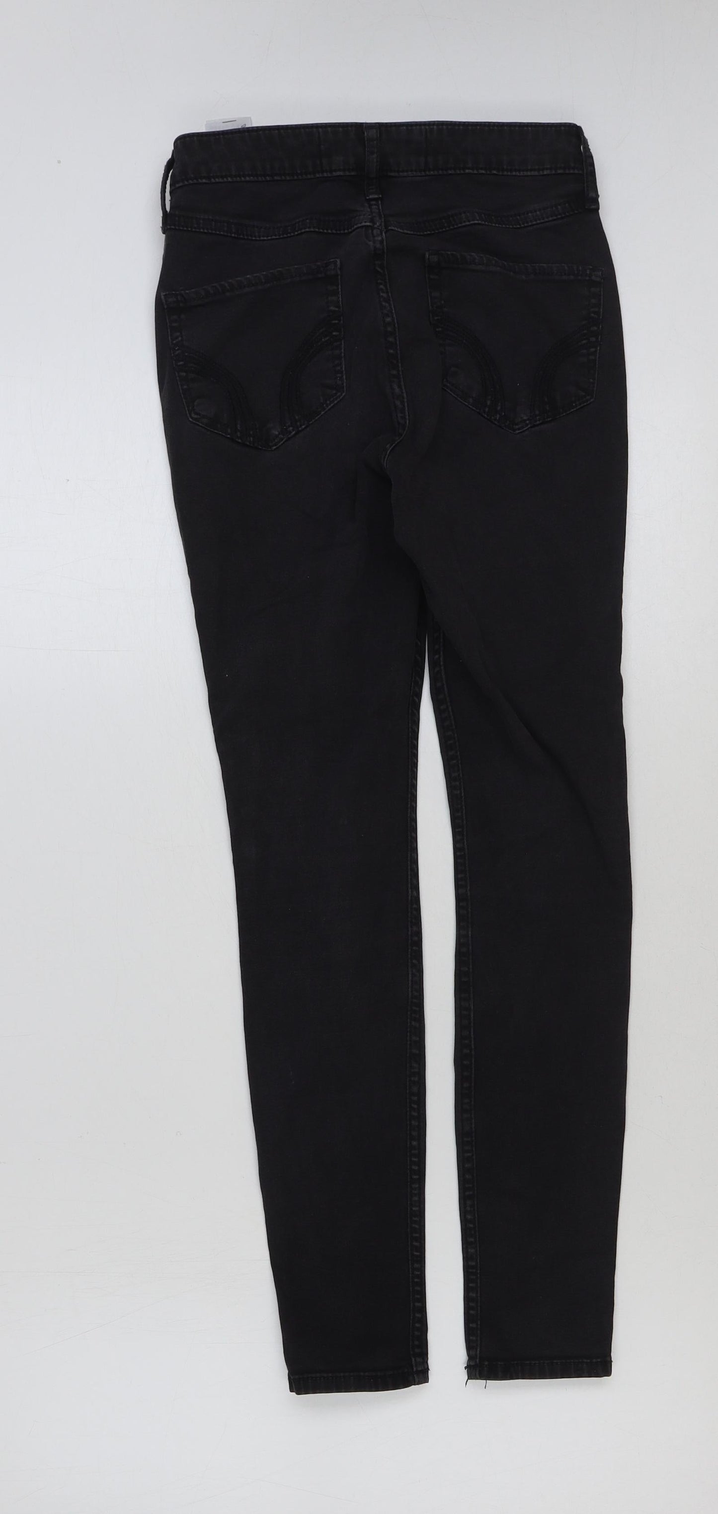 Hollister Womens Black Cotton Skinny Jeans Size 25 in L27 in Regular Button