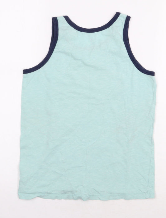 Gap Boys Blue 100% Cotton Basic Tank Size 10 Years Scoop Neck Pullover - Motorbike