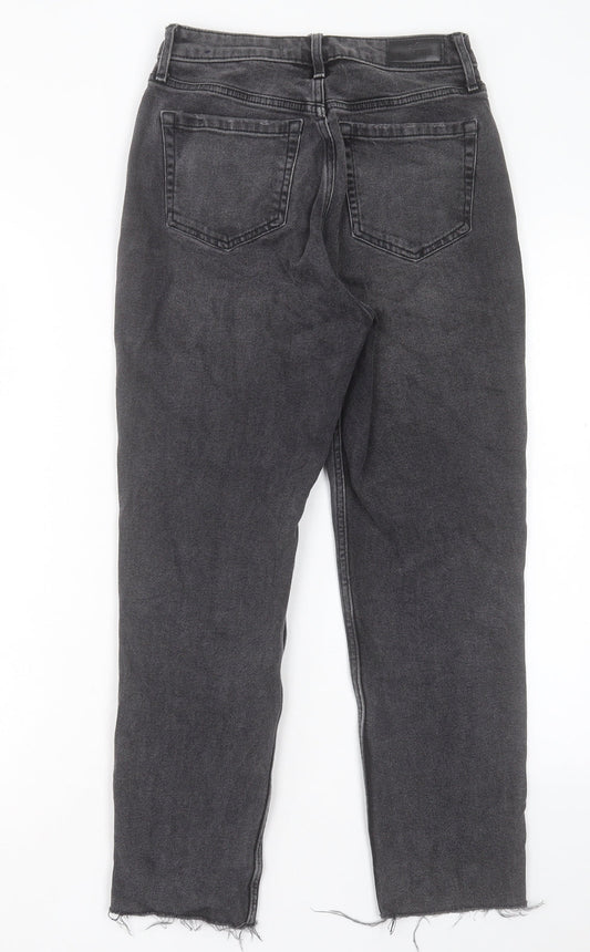 Hollister Womens Black Cotton Straight Jeans Size 25 in L25 in Regular Button