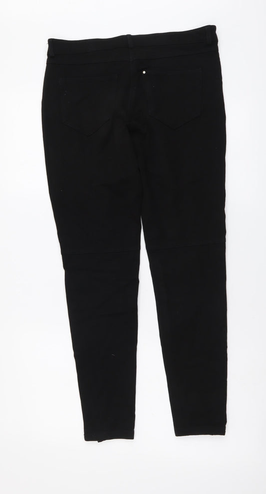 H&M Womens Black Cotton Skinny Jeans Size M L28 in Regular Button