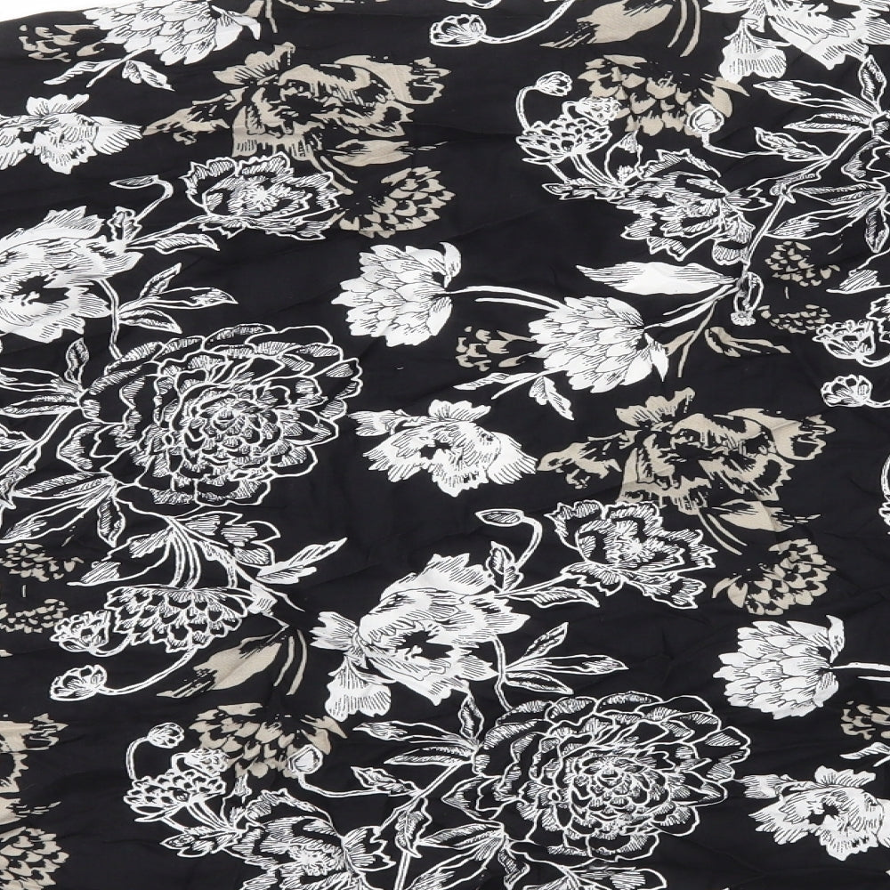 Peacocks Womens Black V-Neck Floral Viscose Cardigan Jumper Size S