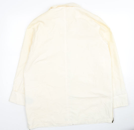 Astraka Womens Ivory Pea Coat Coat Size M Zip