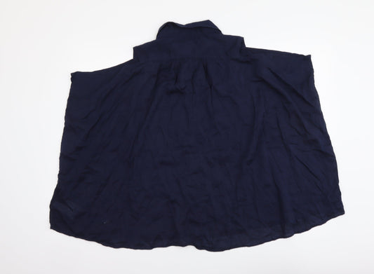 Gap Womens Blue Cotton Basic Blouse Size S Collared