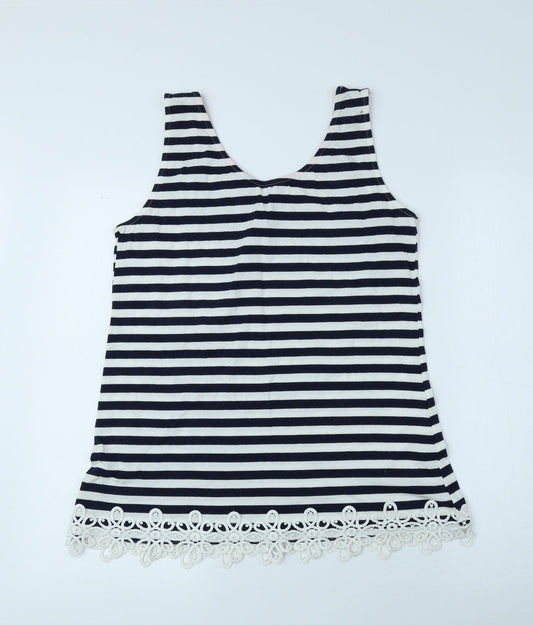 Dorothy Perkins Girls Multicoloured Striped 100% Cotton Jersey Tank Size 14 Years Scoop Neck Pullover