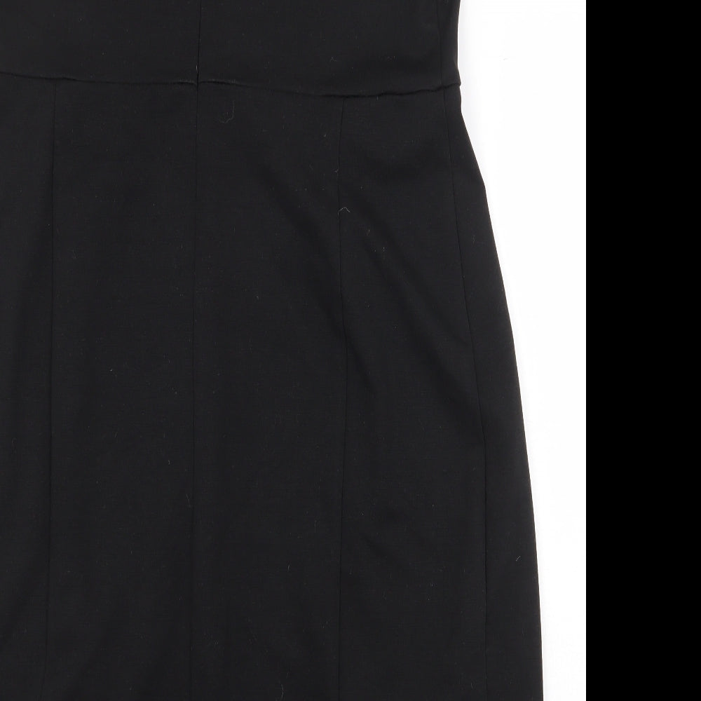 JoJo Maman Bébé Womens Black Viscose A-Line Size 14 Square Neck Zip