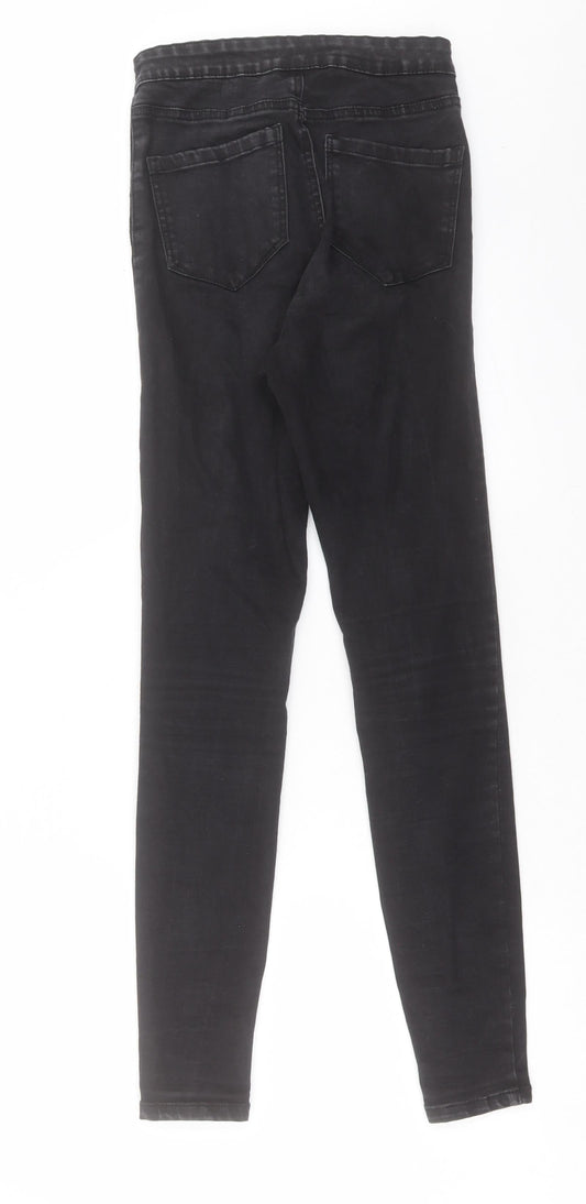 Denim & Co. Womens Black Cotton Skinny Jeans Size 8 L28 in Regular Button