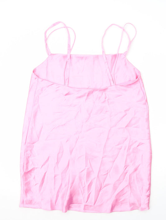 Zara Womens Pink Polyester A-Line Size XL Cowl Neck Pullover