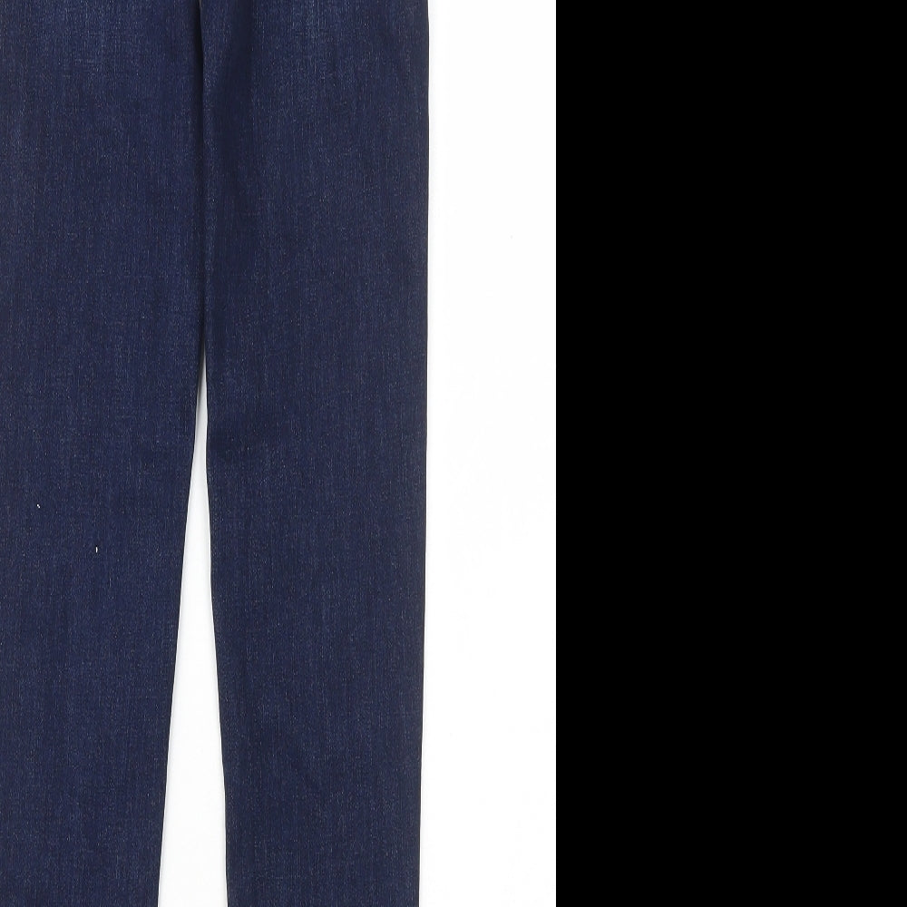 Marks and Spencer Womens Blue Cotton Skinny Jeans Size 6 L28 in Regular Zip