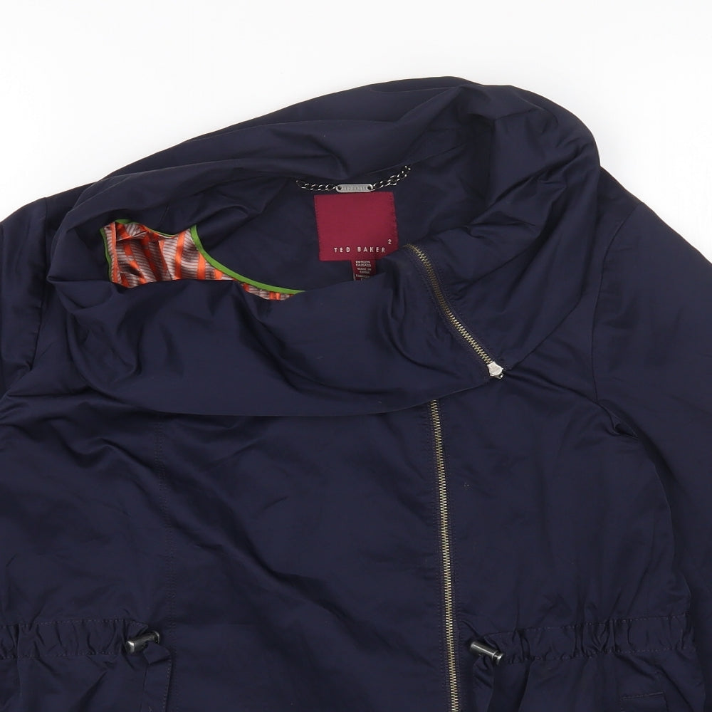 Ted Baker Womens Blue Jacket Coat Size 2 Zip