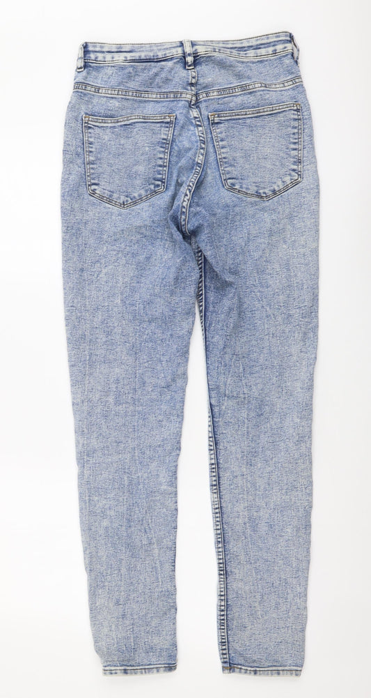 H&M Womens Blue Cotton Skinny Jeans Size M L29 in Regular Button