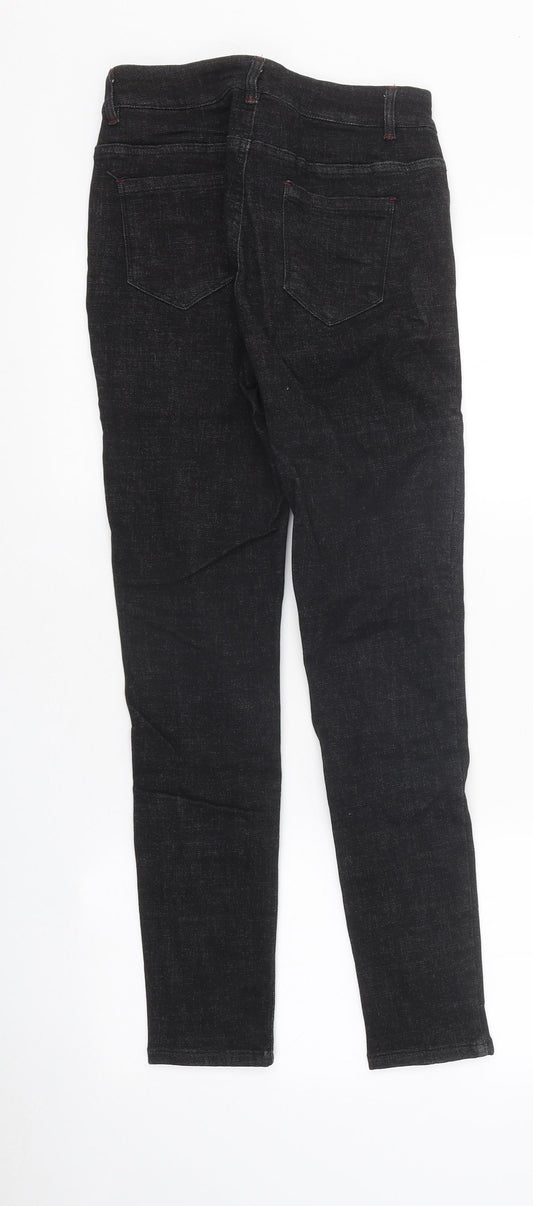 Preworn Womens Black 100% Cotton Skinny Jeans Size 26 in L28 in Regular Zip