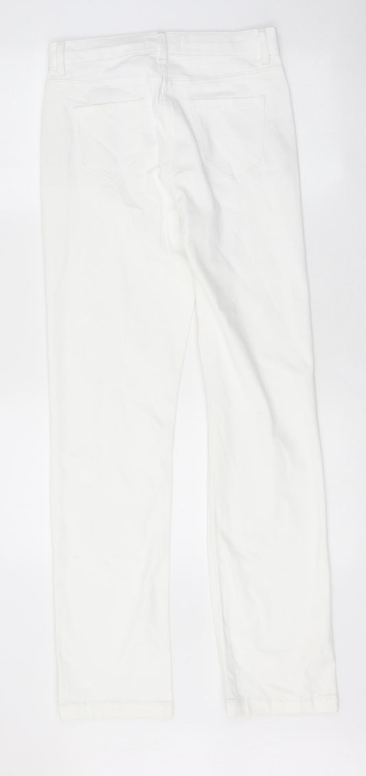 Marks and Spencer Womens White 100% Cotton Skinny Jeans Size 10 L31 in Regular Zip