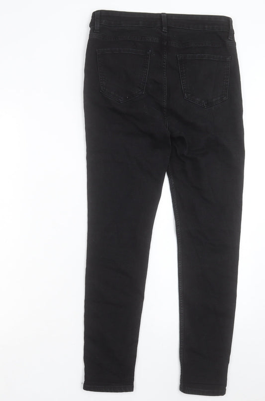 Marks and Spencer Womens Black Cotton Skinny Jeans Size 30 in L27 in Regular Button