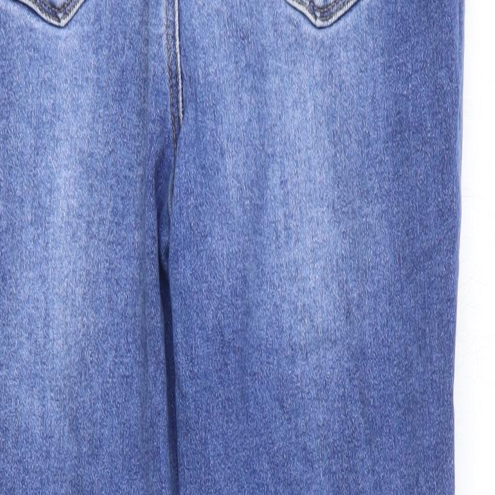 Max Jeans Womens Blue Cotton Tapered Jeans Size L L25 in Regular Zip