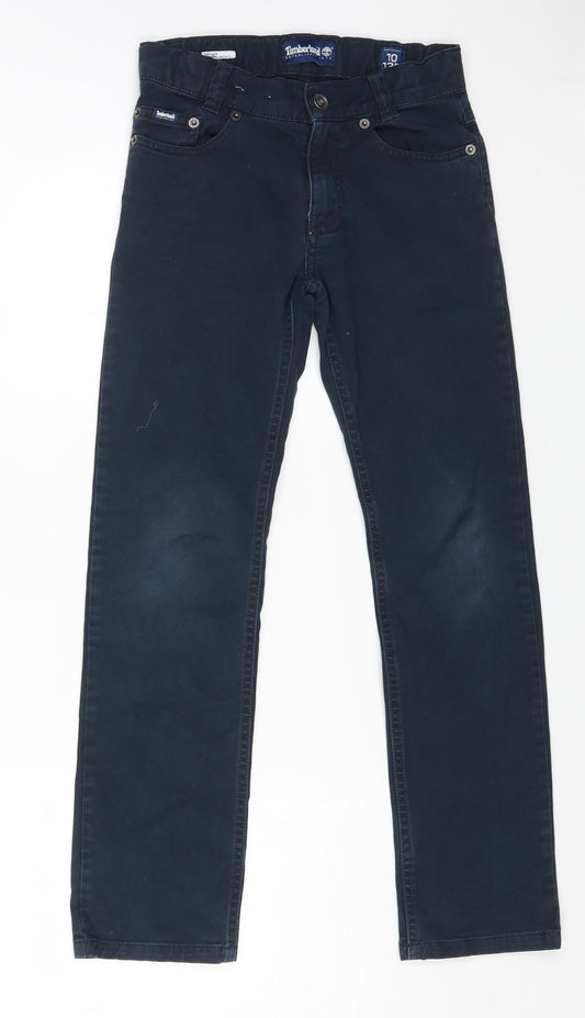 Timberland Womens Blue Cotton Straight Jeans Size 10 L24 in Regular Button