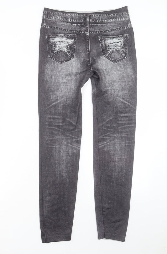 Preworn Womens Grey Cotton Capri Trousers Size 30 L28 in Regular