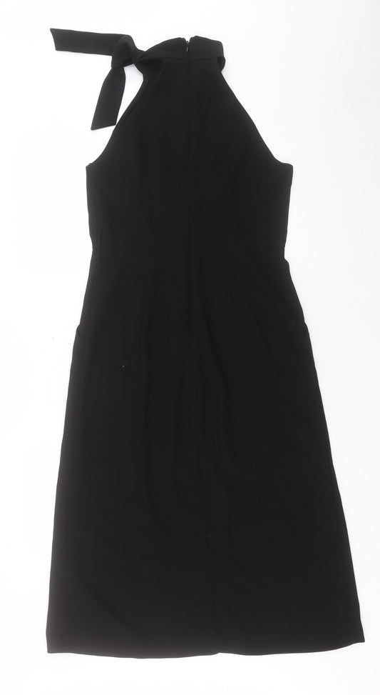 River Island Womens Black Polyester A-Line Size 10 Halter Zip