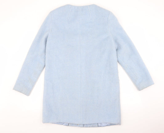 Marks and Spencer Womens Blue Overcoat Coat Size 12 Zip
