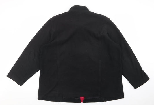 Preworn Womens Black Quilted Jacket Size L Zip - Pink zip