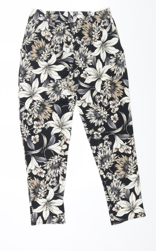 Wallis Womens Multicoloured Floral Polyester Jegging Trousers Size 8 L26 in Regular