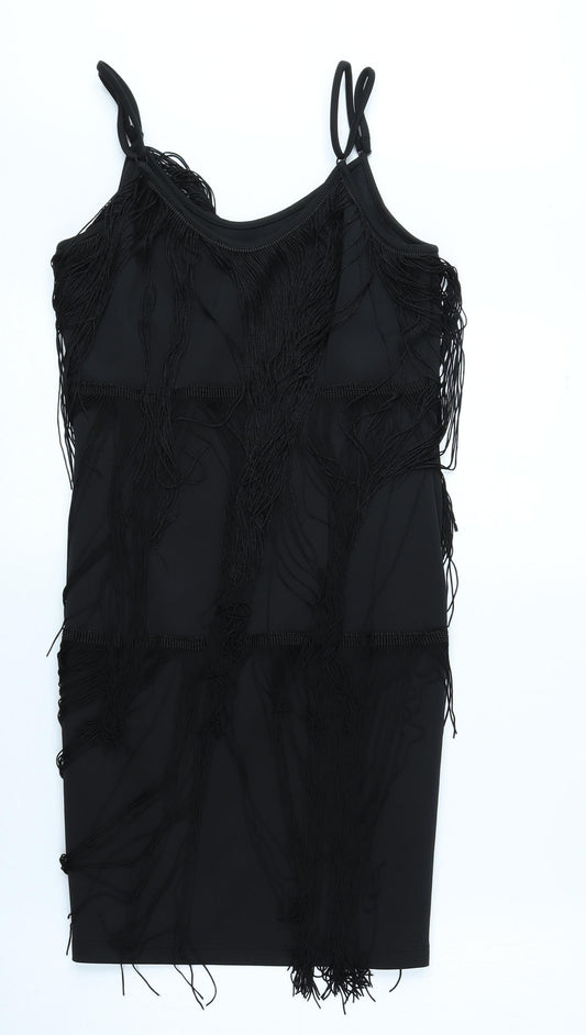 Selections Womens Black Polyester Mini Size 12 Crew Neck Pullover