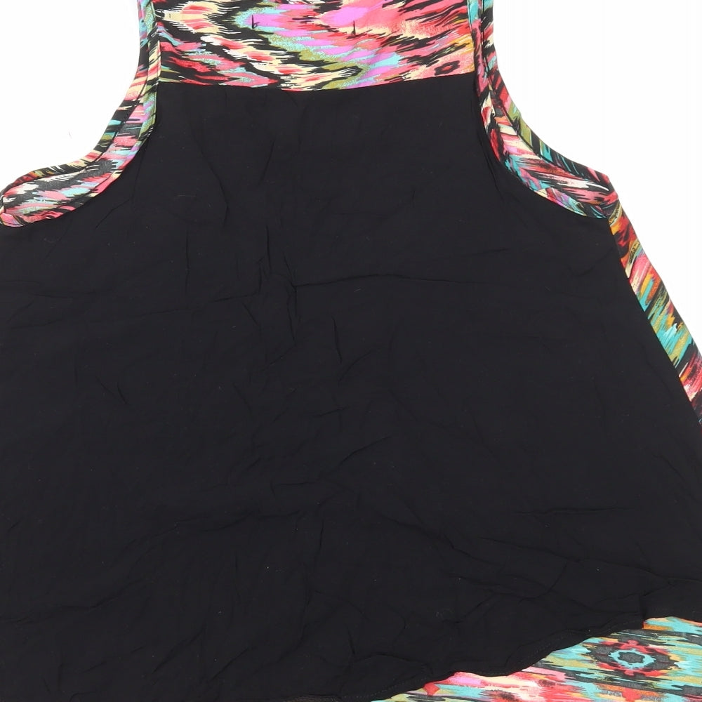 Cuesta Blanca Womens Multicoloured Geometric Viscose Basic Tank Size 14 Round Neck