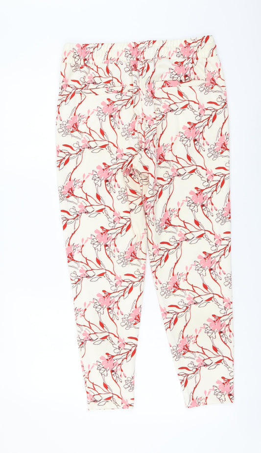 ICHI Womens Multicoloured Floral Polyester Trousers Size S L25 in Regular Drawstring
