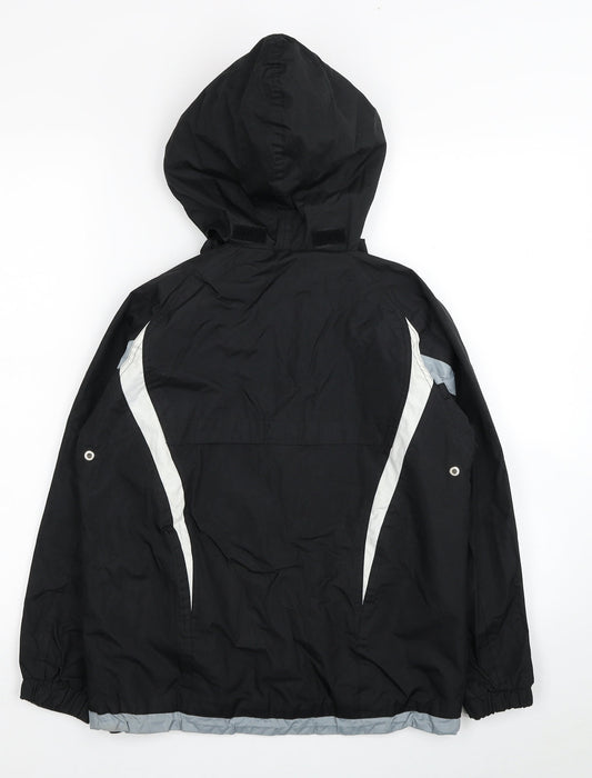 Macron Boys Black Colourblock Windbreaker Coat Size 2XS Zip - Wyke Wanderers AFC