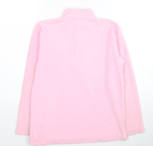 DECATHLON Girls Pink Polyester Full Zip Sweatshirt Size 10 Years Pullover
